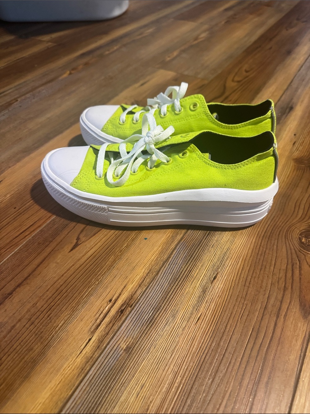 Neon Yellow Platform Canvas Sneakers - Women's Low Top